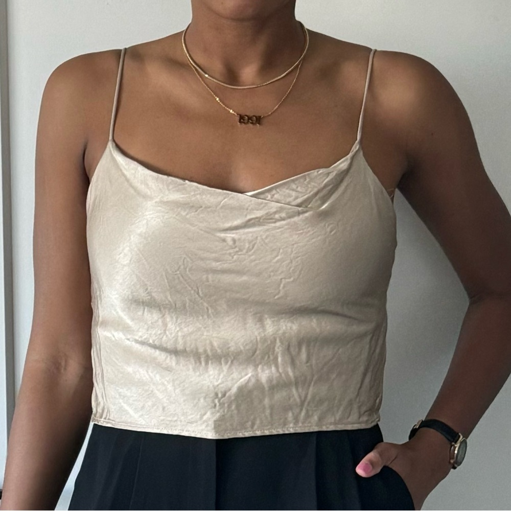 Zara Taupe Satin Camisole Top